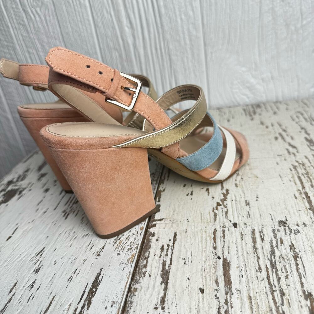 Botkier New York Sera Pump Block Heel Sandals Leather Strappy Size 7M - Picture 9 of 10